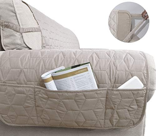 Ameritex Couch Sofa Slipcover 100% Waterproof Nonslip Quilted Furniture Protector Slipcover for Dogs, Children, Pets Sofa Slipcover Machine Washable (Beige, 78'') - Image 4