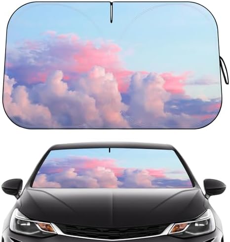 Car Windshield Sun Shade, Foldable Reflective UV Front Sunshade by LEVOTIYER