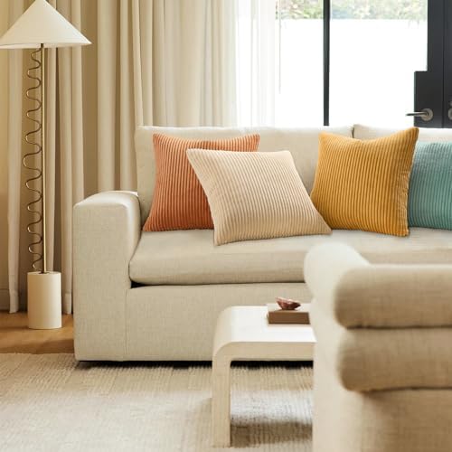 Topfinel 26x26 inch 4 Pack Decorative Throw Pillow Covers,Soft Velvet Modern Double-Sided Designs, Mix and Match for Home Fall Decor, Cushion Covers Set of 4 (Orange/Teal) - Image 5