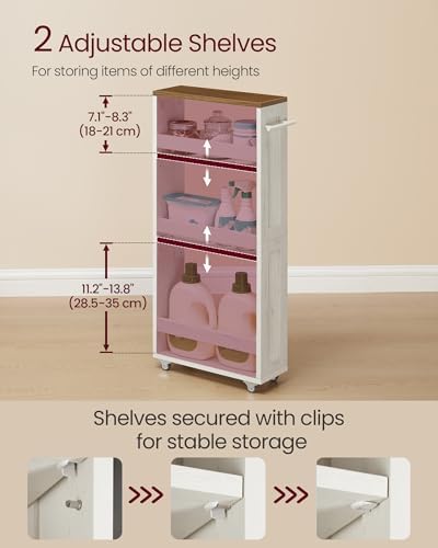 VASAGLE 4-Tier Slide-Out Storage Cart, Slim Kitchen Cart with Wheels - Image 3