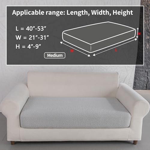 OHSIO Couch Cushion Covers for Sectional Sofa, Stretch Soft Sofa Slipcovers - Image 2