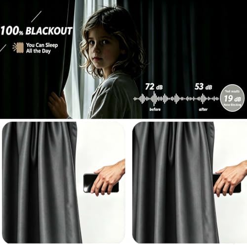 Room Divider Curtains Set, Extra Wide Blackout Curtains with Ceiling Track - Image 2