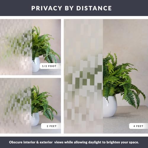 Metropolis Window Privacy Film by Artscape - Decorative Frosted Glass Design, Static Cling, Day and Night Privacy, Reduces Glare, Easy to Apply and Removable, Made in USA - 36 x 72 Inch - Image 4