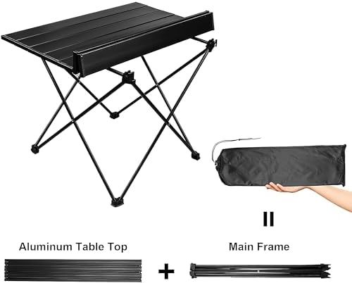 Folding Camping Table – Ultralight Aluminum Portable Table for Camping, Hiking, Backpacking, Picnic, Beach, BBQ – Compact Lightweight Collapsible Travel Side Table for Outdoor, RV, (2) - Image 4