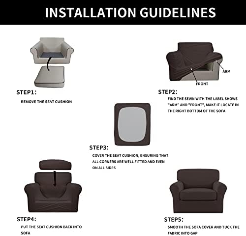 Easy-Going 2 Pieces Stretch Sofa Slipcover for Armchair Washable - Image 6