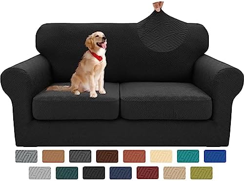 XINEAGE 3-Piece Stretch Loveseat Sofa Cover, Washable Couch Covers for Dog by XINEAGE