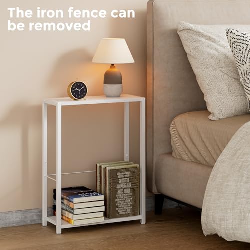 Homleke Narrow Side Tables Set of 2 with Magazine Holder, Skinny End Tables - Image 7