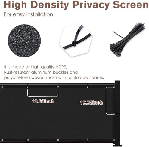 SUNNY GUARD 2'6'' x 21' Balcony Privacy Screen, HDPE Patio Railing Cover Fence - Image 4