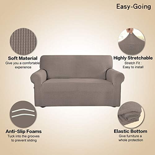 Easy-Going Stretch Couch Covers for Sofa Washable Large Taupe - Image 3
