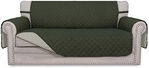 Easy-Going Reversible Couch Cover, 2 Cushion Sofa, Army Green/Beige by Easy-Going