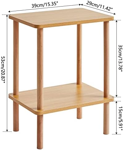 IBUYKE 2-Tier Side Table, Wood End Table, Natural UWST002N - Image 3