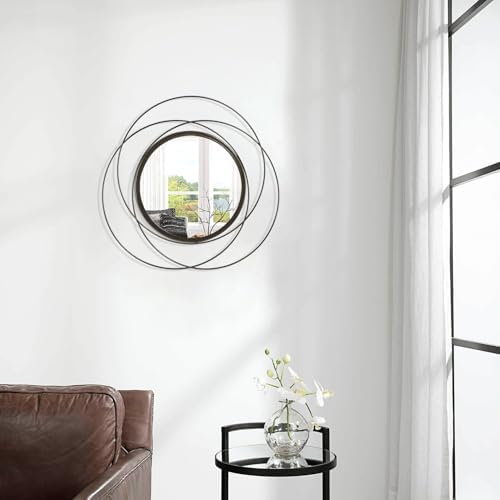 Circle Mirror Wall Decorative Metal Mirror Art Small Round Wall-Mounted Mirror Home Wall Decor for Bedroom Living Room Bathroom Entryway 16” x 16” - Image 4