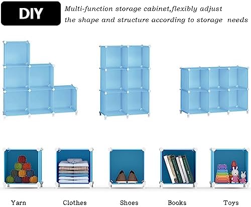 AWTATOS Cube Storage Organizer, Closet Organizers, 6 Cube Shelf, Blue - Image 6