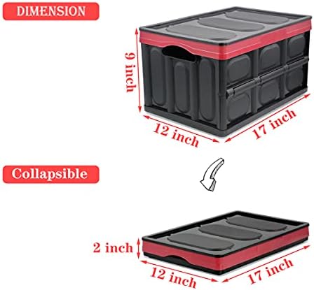 GUOZI 30 Liter Collapsible Storage Bin with Lid, Durable Plastic Folding Storage Crate, Stackable Storage Box Organizer Container for Keepsake Toy Photos Office Nursery Wardrobe Bookshelf etc. - Image 2