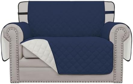 Easy-Going Reversible Couch Cover, Chair 30 in, Navy/Ivory by Easy-Going