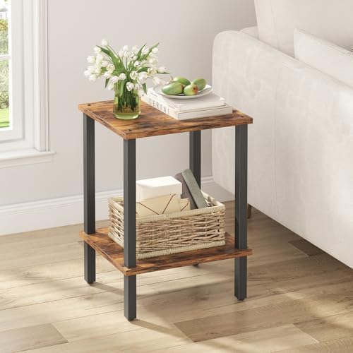 TUTOTAK End Table, Set of 2, Side Table, Nightstand, 2-Tier Storage Shelf - Image 2