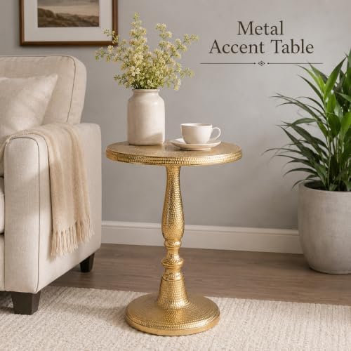 CLEENTABLE Gold Metal End Table, Modern Side Table, 15 x 22 - Image 2