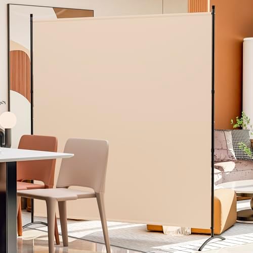 Single Large Room Divider,Folding Privacy Screens for Room Partition,Beige by YASRKML