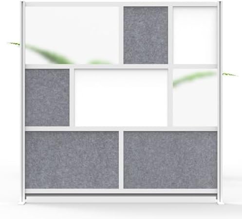 LUXOR MW-7070-FWCG Modular Room Divider Wall System - 70" x 70" Starter Wall - Silver Frame, Whiteboard - Image 2