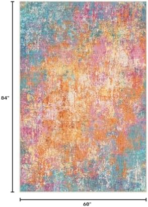 RELEANY Washable 5'x7' Abstract Area Rug for Living Room Starlight - Image 2
