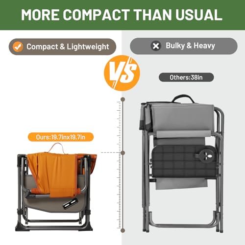 TIMBER RIDGE 400lbs Heavy Duty Camping Chair Portable Directors Chair - Image 5