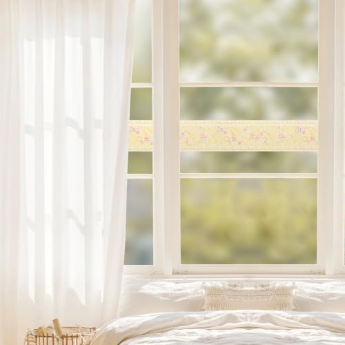 AbaBoorty Yellow Floral Wallpaper Border Decor 394"X4.1" Peel and Stick Wall Border Waterproof Tiles Sticker Wallpaper Self Adhesive Removable Wall Stickers for Bedroom Living Room Decor - Image 5