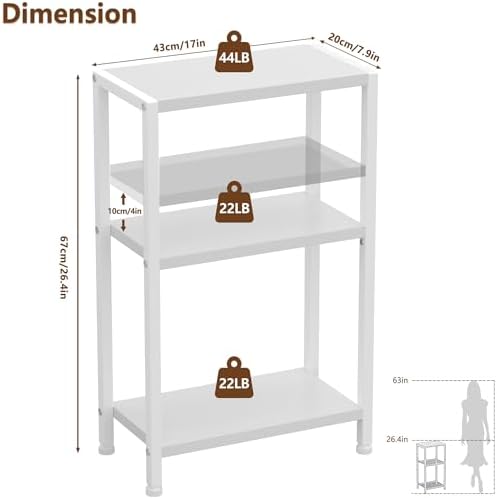 Heybly Small Narrow Side Table for Small Space, Thin Bedside TableHET006WT1 - Image 2