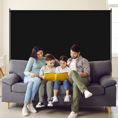 Room Divider, 72x72Inch Large Single Panel Privacy Screen with Thickened Fabric,Freestanding Partition Wall for Room Separation,Portable for Indoor Office,Bedroom,Studio Apartment, Black - Image 7