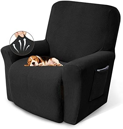 KEKUOU Recliner Chair Covers, 1-Piece Lazy Boy Recliner Covers, Black by KEKUOU