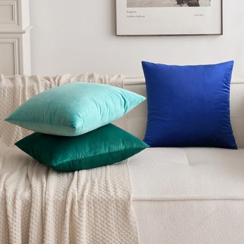 MIULEE Velvet Throw Pillow Covers 20x20 Inch Pack of 2 Royal Blue - Image 5