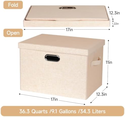 Storage Bins with Lids Fabric Closet Organizers Cubes Office Organization - Image 2