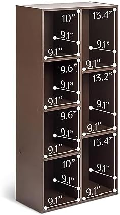 Amazon Basics 7 Cube Storage Organizer Bookcase, Sturdy Shelves, Book Shelf, Espresso, 9.3"D x 19.5"W x 41.7"H - Image 5