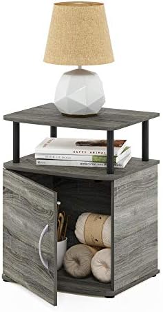 Furinno JAYA Utility Design End Table, French Oak Grey - Image 4