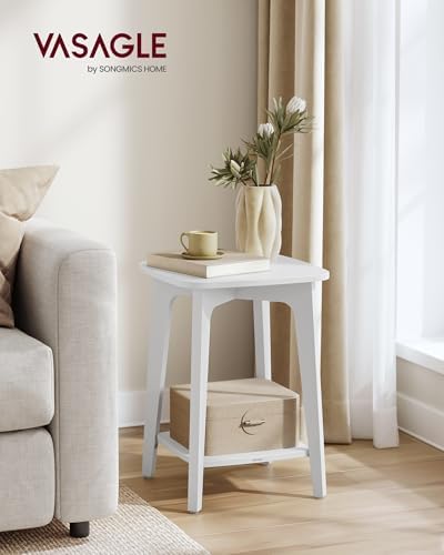 VASAGLE Side Table, 2-Tier Small Square End Table, Nightstand - Image 2