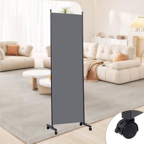 Room Divider Large 1 Panel Privacy Screen,Portable Room Partition on Wheels by HOMSCREENER