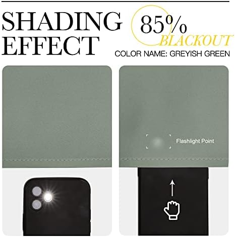 NICETOWN Greyish Green Curtains for Sliding Glass Door, 84 inch Long, Grommet Single Curtain Panel, Sound Reducing Blackout Curtains for Bedroom/Doorway Living Cabin (1 Panel, 8.3ft Wide by 7ft Long) - Image 4