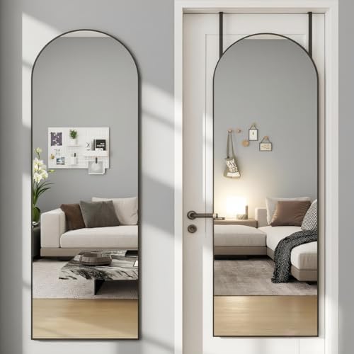 50"x 16" Door Mirror, Full Length Mirror Over The Door, Black - Image 5