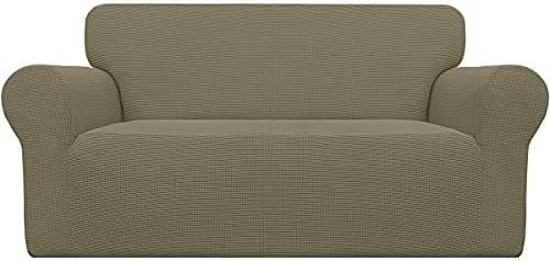 Easy-Going Stretch Loveseat Couch Covers Washable Khaki by Easy-Going