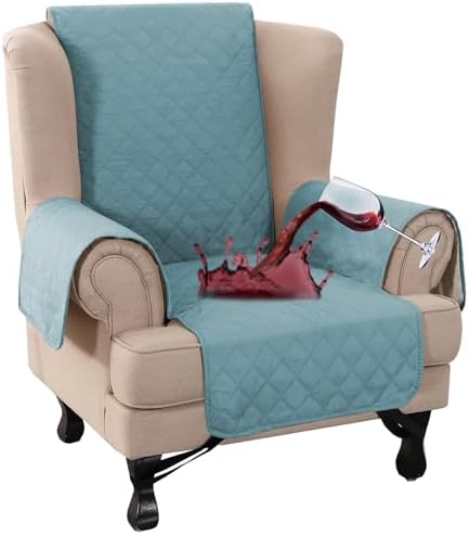 Turquoize 100% Waterproof Wing Chair Cover Wing Chair Slipcovers,Stone Blue by Turquoize