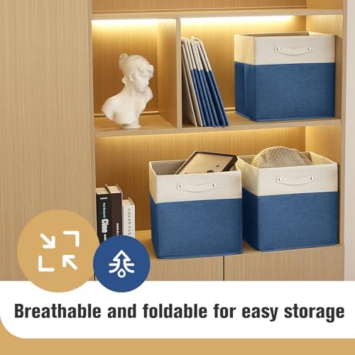 FinishingBo 13x13x13 Storage Cube Bins 6 Pack, Cube Shelf Baskets - Image 2