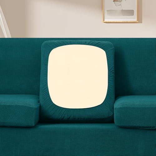 U-NICE HOME 4 Pieces Oversized Stretch Couch Cover Slipcover, Blue - Image 3