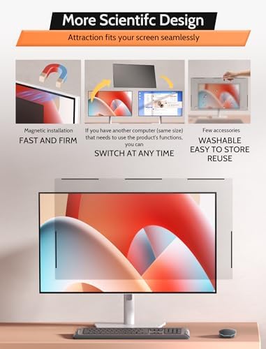 [2 Pack] 24 Inch 16:9 Magnetic Privacy Screen Filter for Frameless Monitor - Image 6