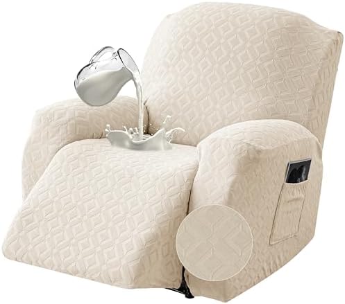 Genina Waterproof Recliner Chair Cover,XL-1 Seat Couch Cover,Beige by Genina