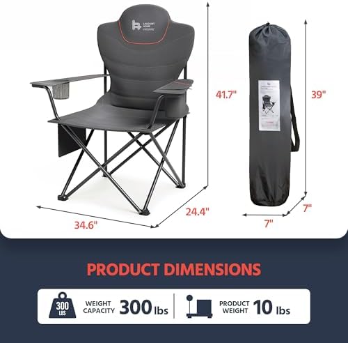 OUTSIDER Heavy Duty Folding Camping Chairs with Cooler,2pc - Image 2