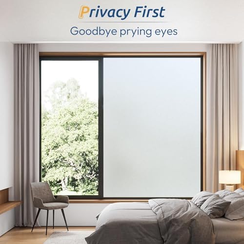 rabbitgoo Frosted Glass Window Privacy Film, Static Cling, 17.5" x 118.1" - Image 2