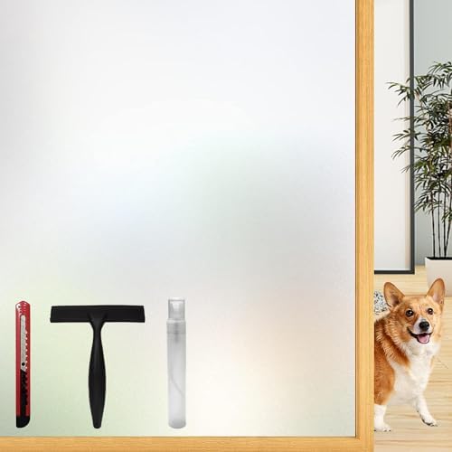 Lovepea Pure Frosted Glass Window Privacy Film 24 Hour Two Way Privacy, Removable, Static Cling, Ideal for Privacy scenarios Such as Home Office Doors and Windows (46.5 x 78.7 Inch) by LOVEPEA