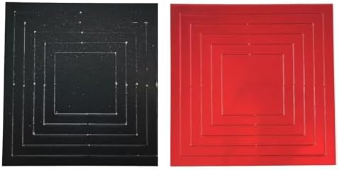 24Pcs Acrylic Mirror Wall Stickers Square DIY Decals Modern Art Mural for Home Living Room Bedroom Decor Black and Red - Image 2