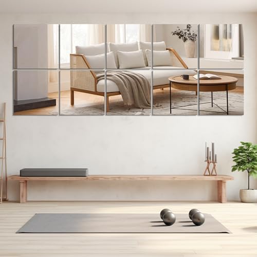 Vlush Full Length Wall Mirrors 11'' x 11'' x 10PCS Home Gym Full Body Mirror Full Length Mirror Wall Mounted Mirrors Decorative for Home Gym, Door, Bedroom & Bathroom - Image 3