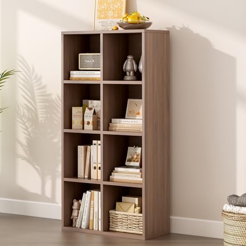 OSCHF 8-Cube Storage Shelf Bookcase, Walnut by OSCHF