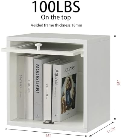 FUSUNBAO Magic DIY Cube Storage Organizer Stackable Cubes for Home Books Clothes Toy-Modular Cubby Storage System-Office Cubical-Bookcase Closet(Pure White-Washed, Glass Door Cube) - Image 3